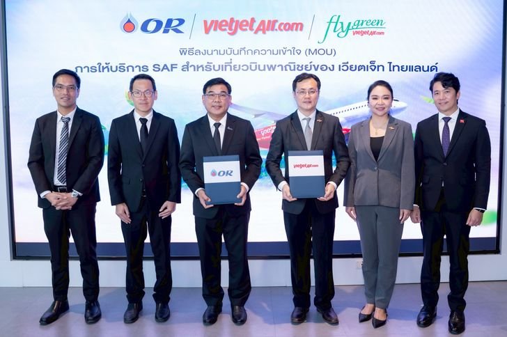 ไทยเวียตเจ็ท ผนึกกำลัง OR เดินหน้าใช้เชื้อเพลิง SAF ตั้งเป้าขยาย Green Route ปี 2569