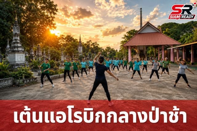 ฮือฮาทั้งอำเภอ! ชาวเชียงคำรวมตัวเต้นแอโรบิกกลางป่าช้า ไม่หวั่นสิ่งลี้ลับ
