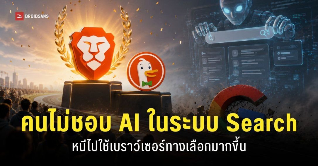 Brave ผู้ใช้ทะลุ 117 ล้านคน! DuckDuckGo ยอดติดตั้งพุ่ง 76% หลังผู้ใช้แห่หนี AI ของ Google