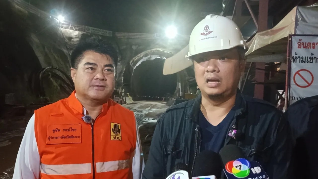 ผนังอุโมงค์ดอยหลวงถล่มทับคนงานก่อสร้างรถไฟสายเด่นชัย-เชียงราย เสียชีวิต 2 บาดเจ็บ 2
