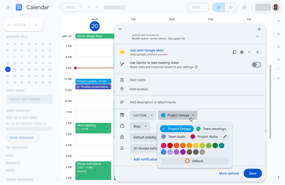 Google อัปเดตใหญ่! ปรับแต่งสีปฏิทินได้จุใจ 200 เฉด พร้อมรองรับภาษาไทยบน Google Vid