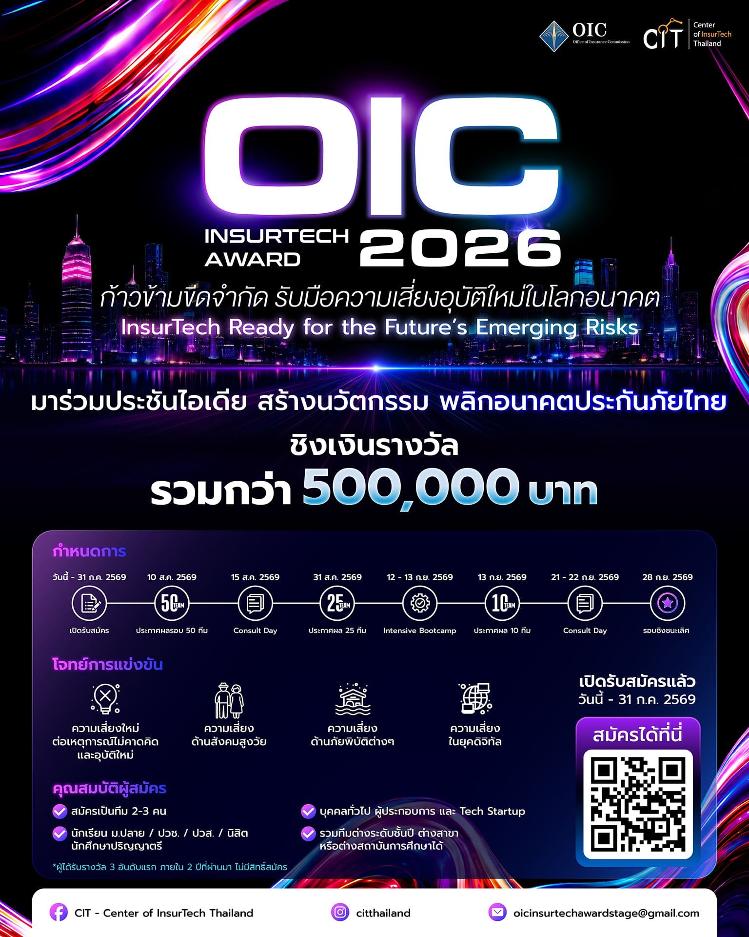 คปภ. เปิดเวทีประชันไอเดีย OIC InsurTech Award 2026 เฟ้นหาสุดยอดนวัตกรรมประกันภัย