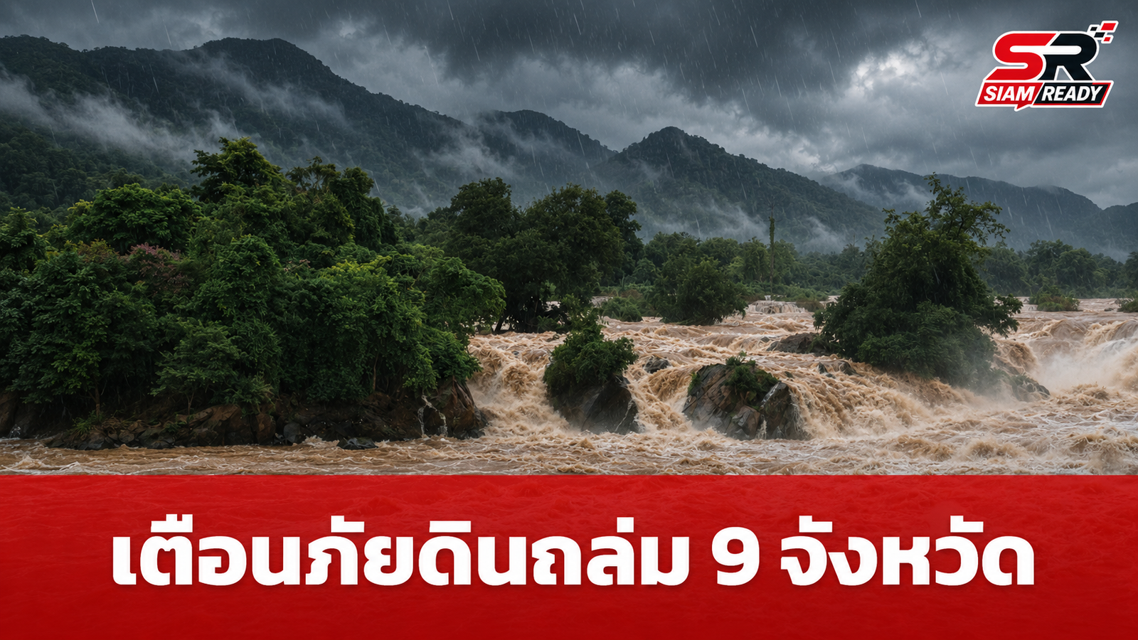 กรมทรัพยากรธรณี เตือน 9 จังหวัดรับมือดินถล่มและน้ำป่าไหลหลากจากฝนตกหนักต่อเนื่อง