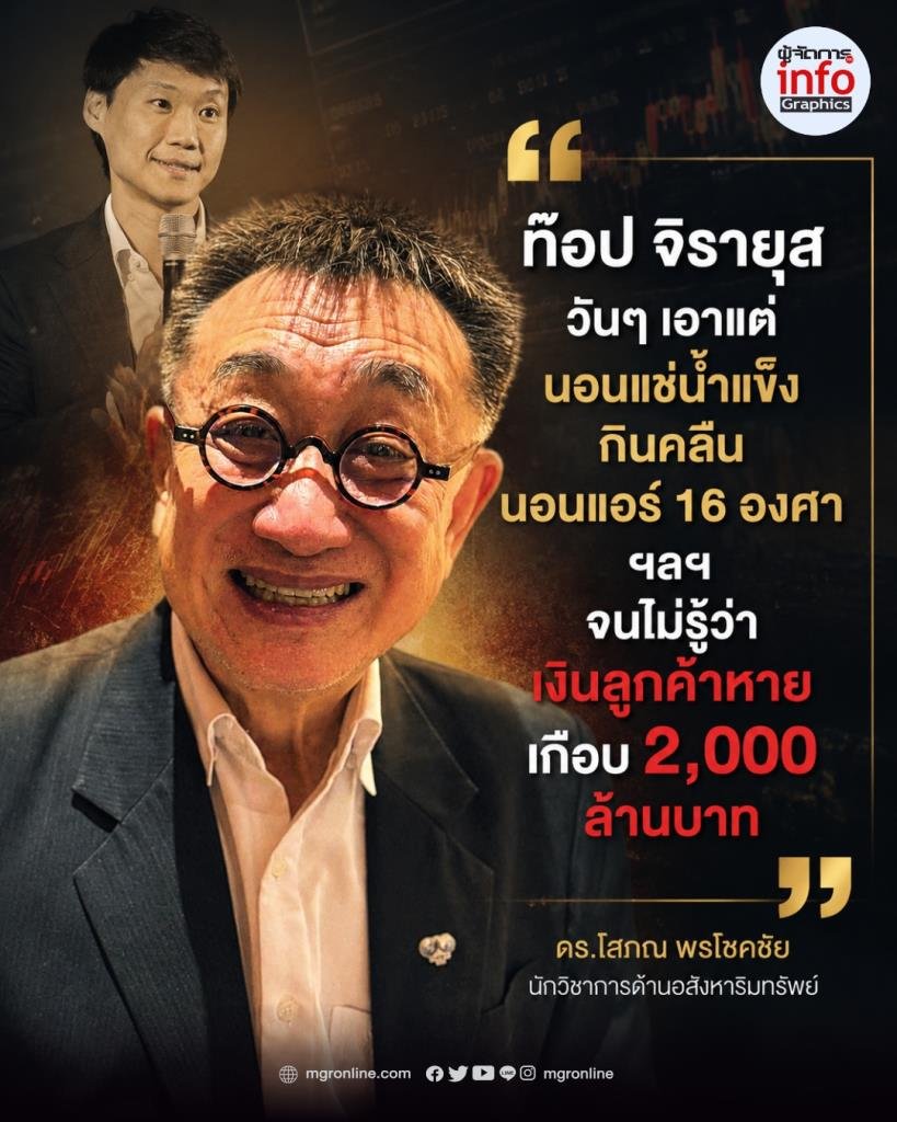 ดร.โสภณ เปิดประเด็นร้อน! วิจารณ์ ท๊อป จิรายุส ปมบิทคับถูกแฮก 1.7 พันล้าน