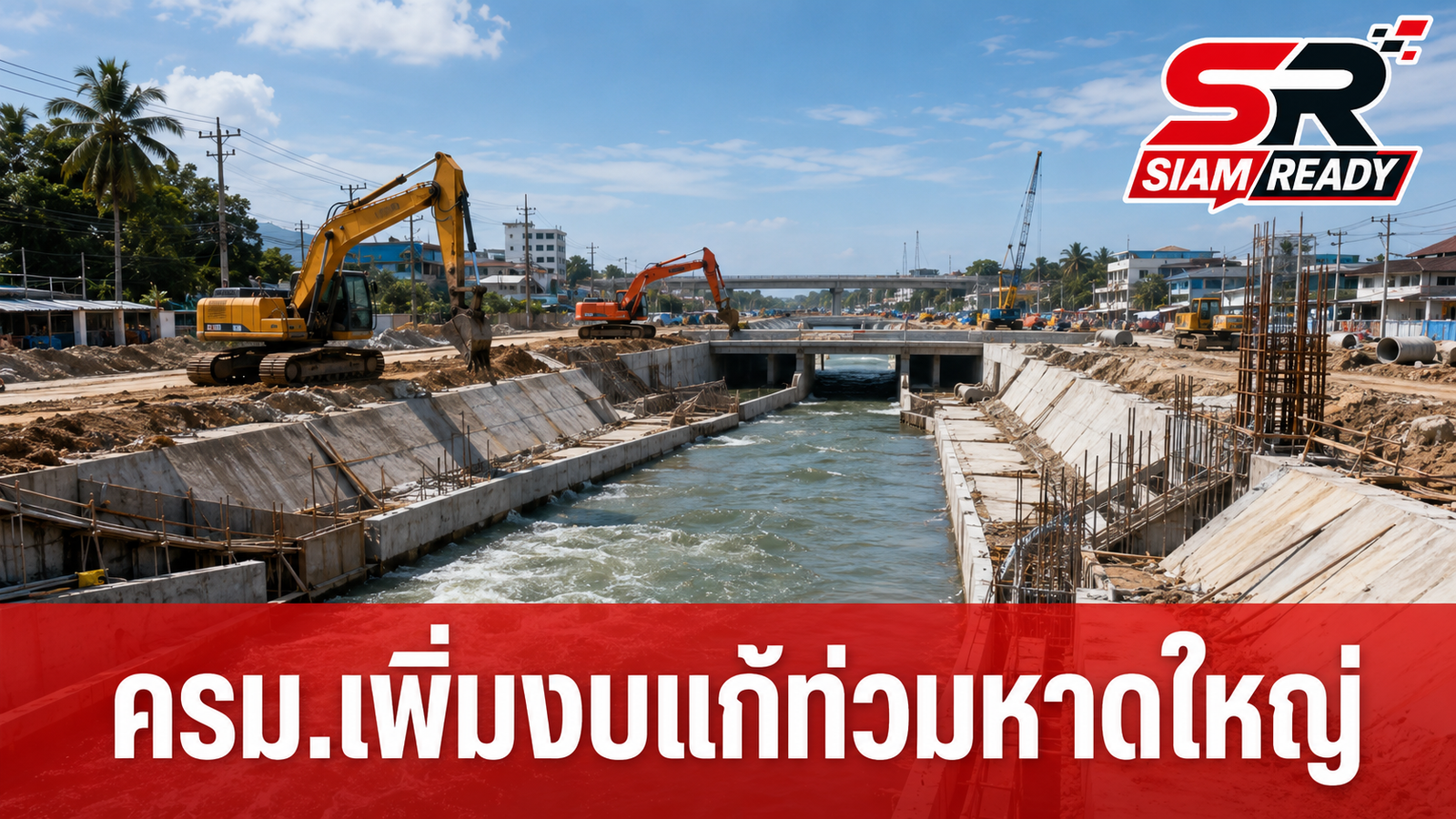 ครม. ไฟเขียวเพิ่มงบฯ คลองระบายน้ำคลองตง จ.สงขลา เร่งแก้ปัญหาน้ำท่วมหาดใหญ่