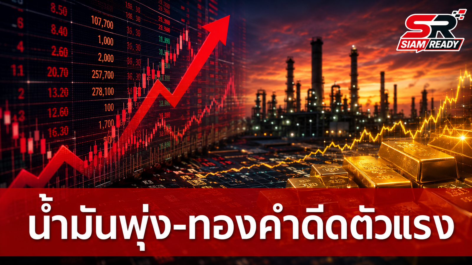 ราคาน้ำมันพุ่งรับข่าวฮูตีขู่ปิดล้อมซาอุฯ ดันทองคำดีดตัวแรง-หุ้นสหรัฐฯ ปิดบวก