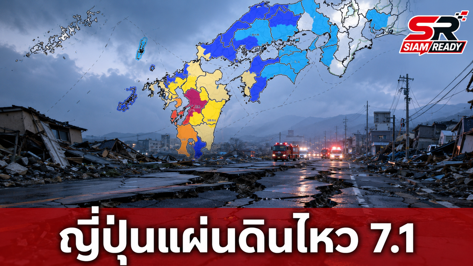 ญี่ปุ่นแผ่นดินไหวรุนแรง 7.1 เขย่าคุมาโมโตะ ประกาศเตือนสึนามิสูง 1 เมตร