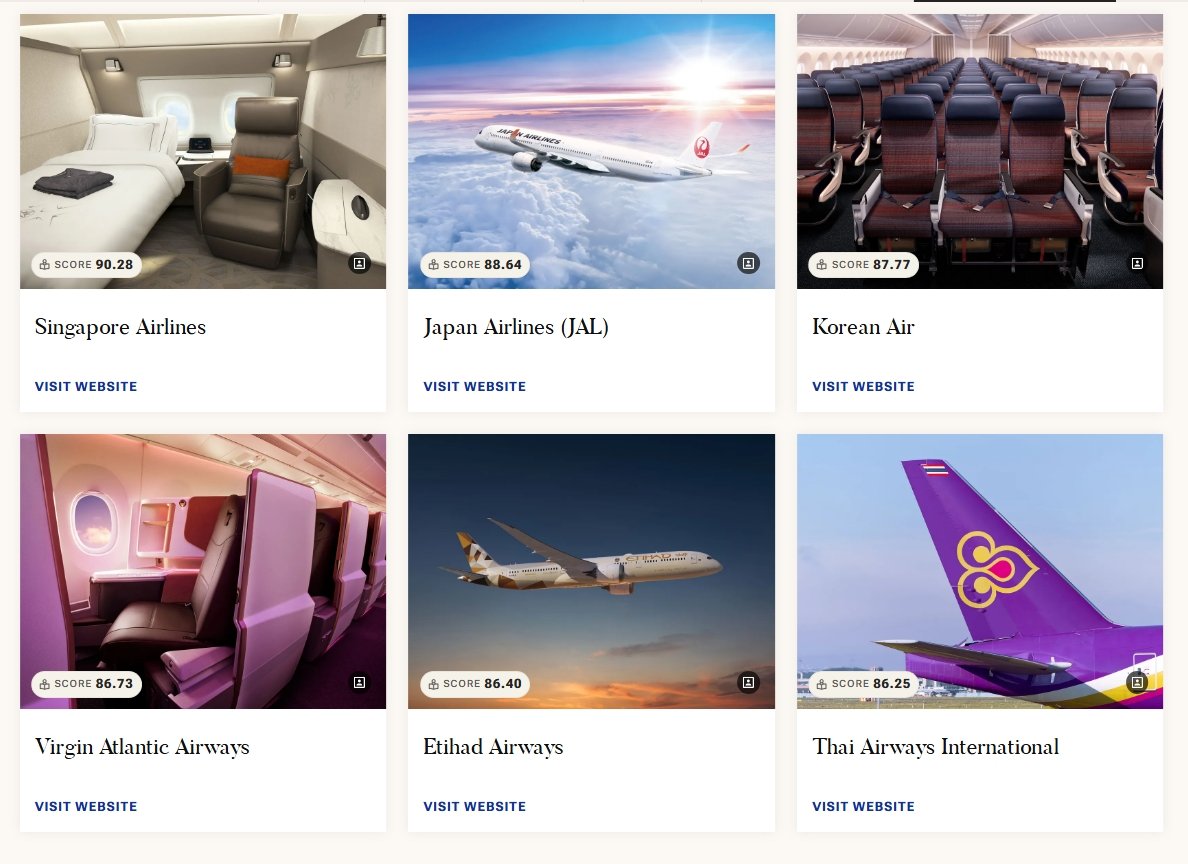 เปิดโผ 10 สายการบินที่ดีที่สุดในโลกปี 2026: EVA Air ผงาดคว้าแชมป์ การบินไทยติดท็อป 10