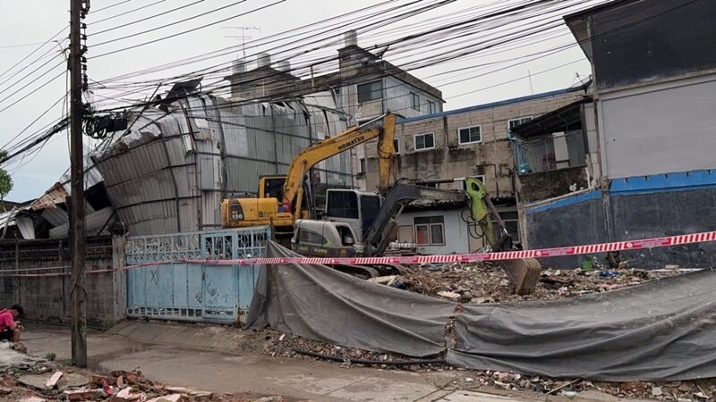 รฟม. แจงเหตุอาคารทรุดตัวย่านดินแดงระหว่างรื้อถอน ยันไร้ผู้บาดเจ็บ