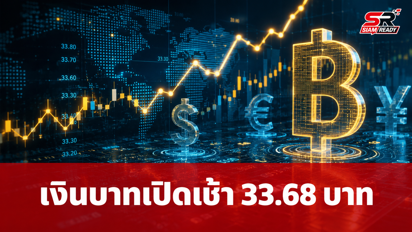 เงินบาทเปิดตลาดเช้า 20 ก.ค. 69 อ่อนค่าแตะระดับ 33.68 บาทต่อดอลลาร์