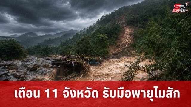 กรมทรัพยากรธรณี ประกาศเตือน 11 จังหวัด เฝ้าระวังดินถล่ม-น้ำป่าหลากจากพายุไมสัก