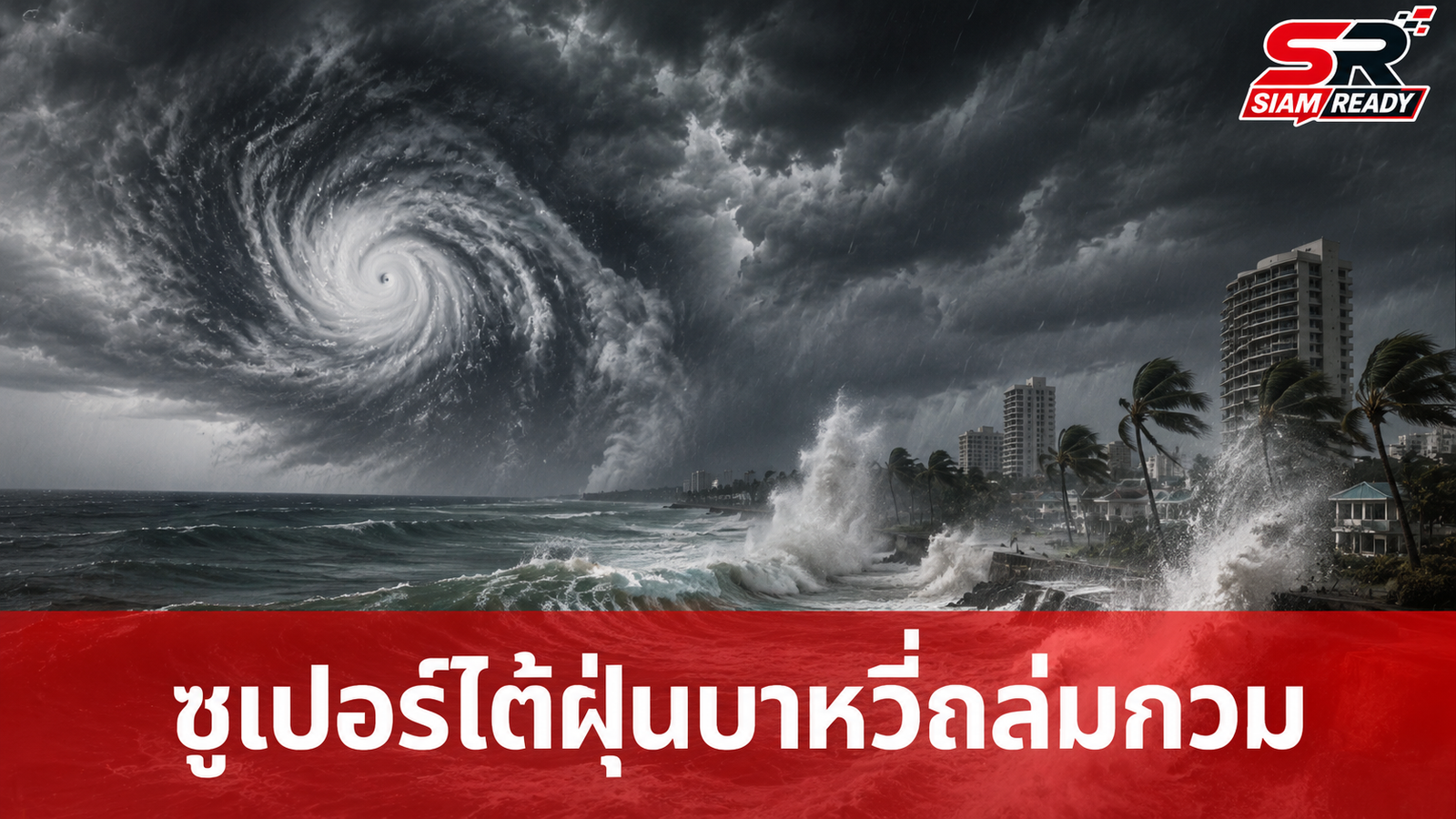 ซูเปอร์ไต้ฝุ่น 'บาหวี่' ถล่มเกาะกวม-โรตา เตือนภัยลมแรงคลื่นสูง 11 เมตร