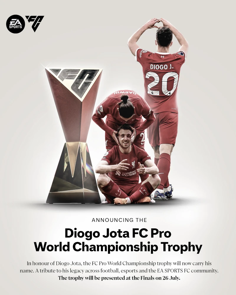 EA ประกาศใช้ชื่อ Diogo Jota เป็นชื่อถ้วยรางวัลชิงแชมป์โลก FC Pro 2026