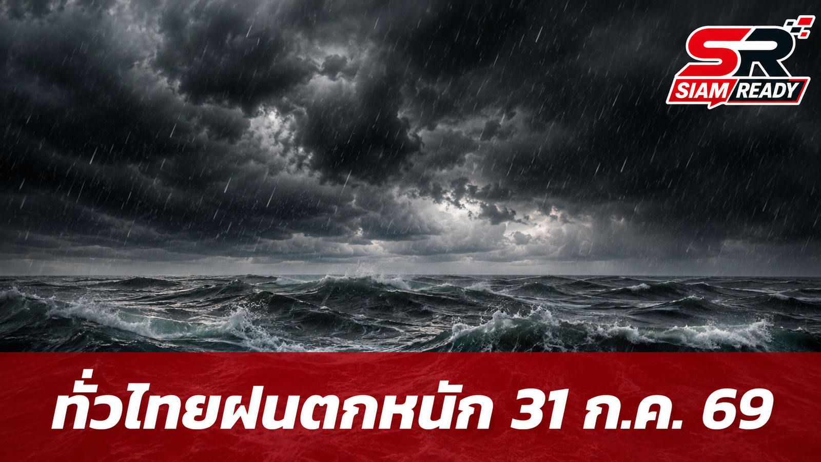 กรมอุตุฯ เตือน 31 ก.ค. 69 ทั่วไทยรับมือฝนตกหนักถึงหนักมาก กทม. อ่วมฝน 70%