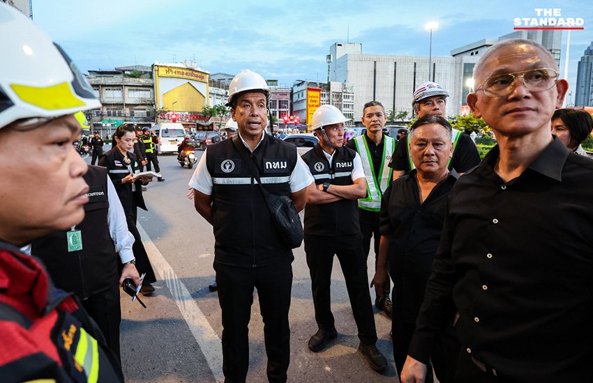 คมนาคม-กทม.-ปภ. ระดมกำลังกู้สถานการณ์ดินทรุดถนนประชาธิปก สั่งปิดจราจร 24 ชม.