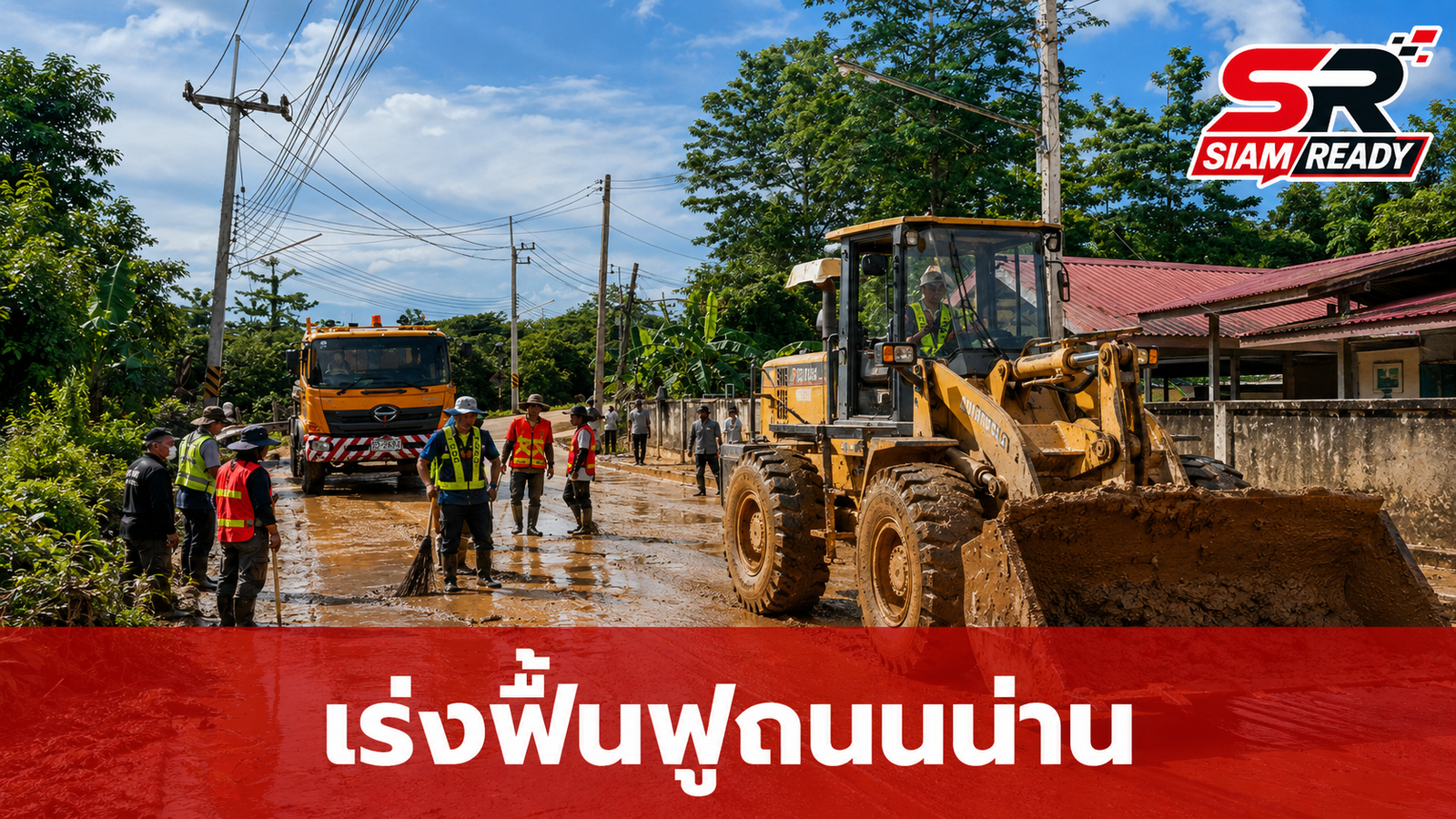 กรมทางหลวงชนบทระดมกำลังพล-เครื่องจักร เร่งฟื้นฟูเส้นทางจังหวัดน่านหลังน้ำท่วม