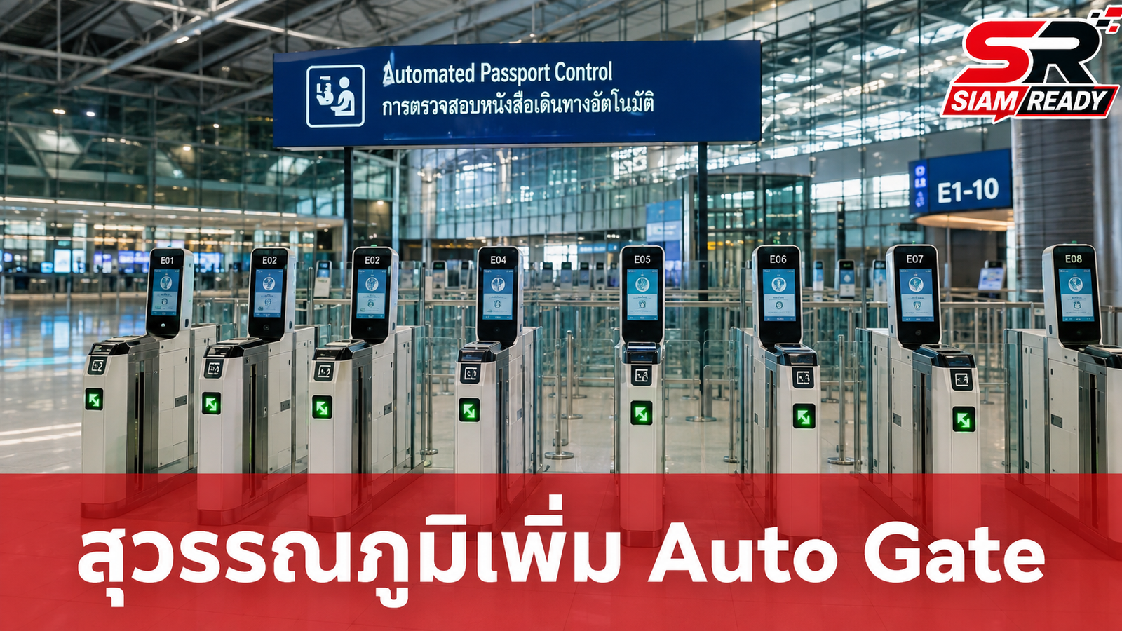 รัฐบาลเดินหน้ายกระดับสุวรรณภูมิ เพิ่ม Auto Gate รองรับ 31 สัญชาติ แก้ปัญหาผู้โดยสารแออัด