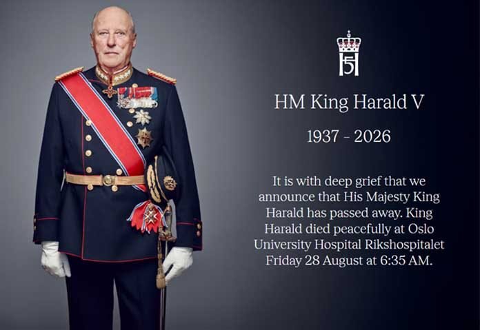 นอร์เวย์ผลัดแผ่นดิน 'สมเด็จพระราชาธิบดีโฮกุนที่ 8' เสด็จขึ้นครองราชย์ หลังกษัตริย์ฮารัลด์ที่ 5 สวรรคต