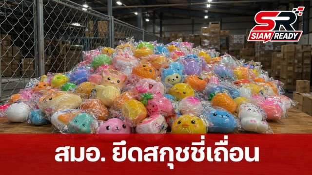 สมอ. บุกสำเพ็งยึด 'สกุชชี่' เถื่อนกว่า 1.9 หมื่นชิ้น เตือนภัยสารพิษแฝง