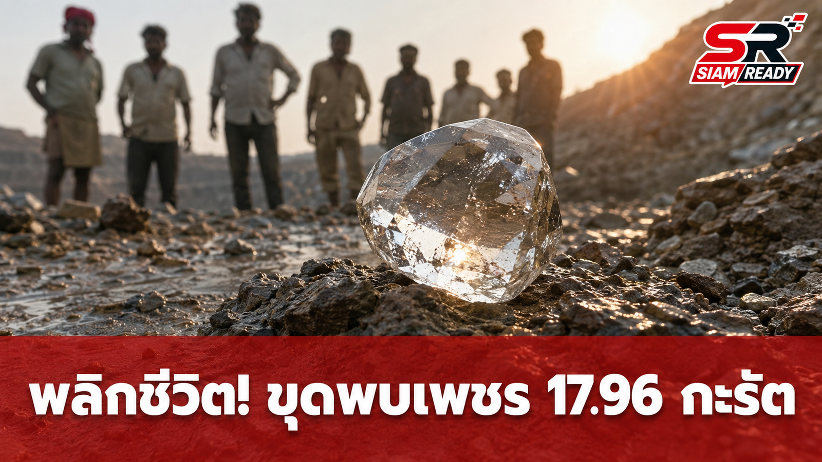 พลิกชีวิต! 7 แรงงานอินเดียขุดพบเพชรเม็ดโต 17.96 กะรัต มูลค่ากว่า 1.6 ล้านบาท