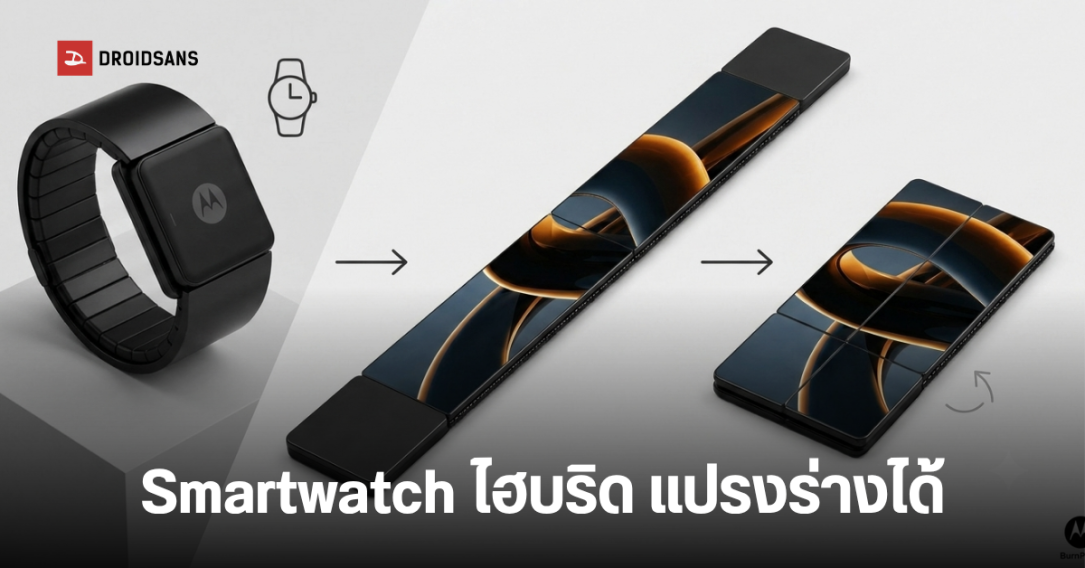 Motorola จดสิทธิบัตรใหม่! สายรัดข้อมืออัจฉริยะแปลงร่างเป็นสมาร์ทโฟนได้
