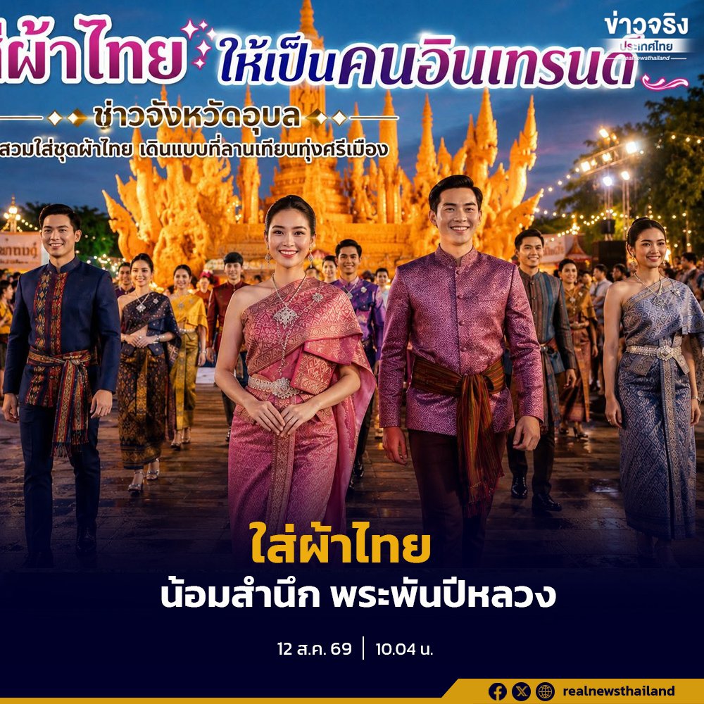 ชาวอุบลฯ กว่า 9 พันคน ร่วมเดินแบบผ้าไทยสุดตระการตา น้อมรำลึกพระมหากรุณาธิคุณวันแม่แห่งชาติ