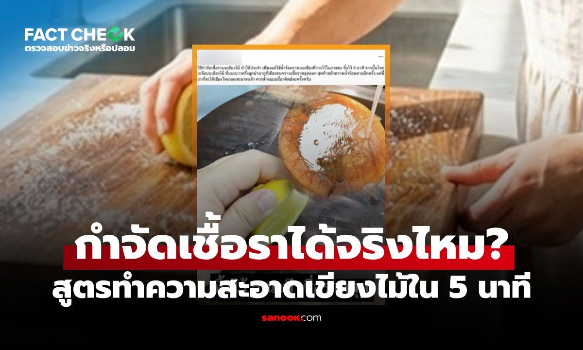 เช็กให้ชัวร์! สูตรล้างเขียงไม้ด้วยน้ำร้อน-เกลือ-มะนาว กำจัดเชื้อราได้จริงหรือ?