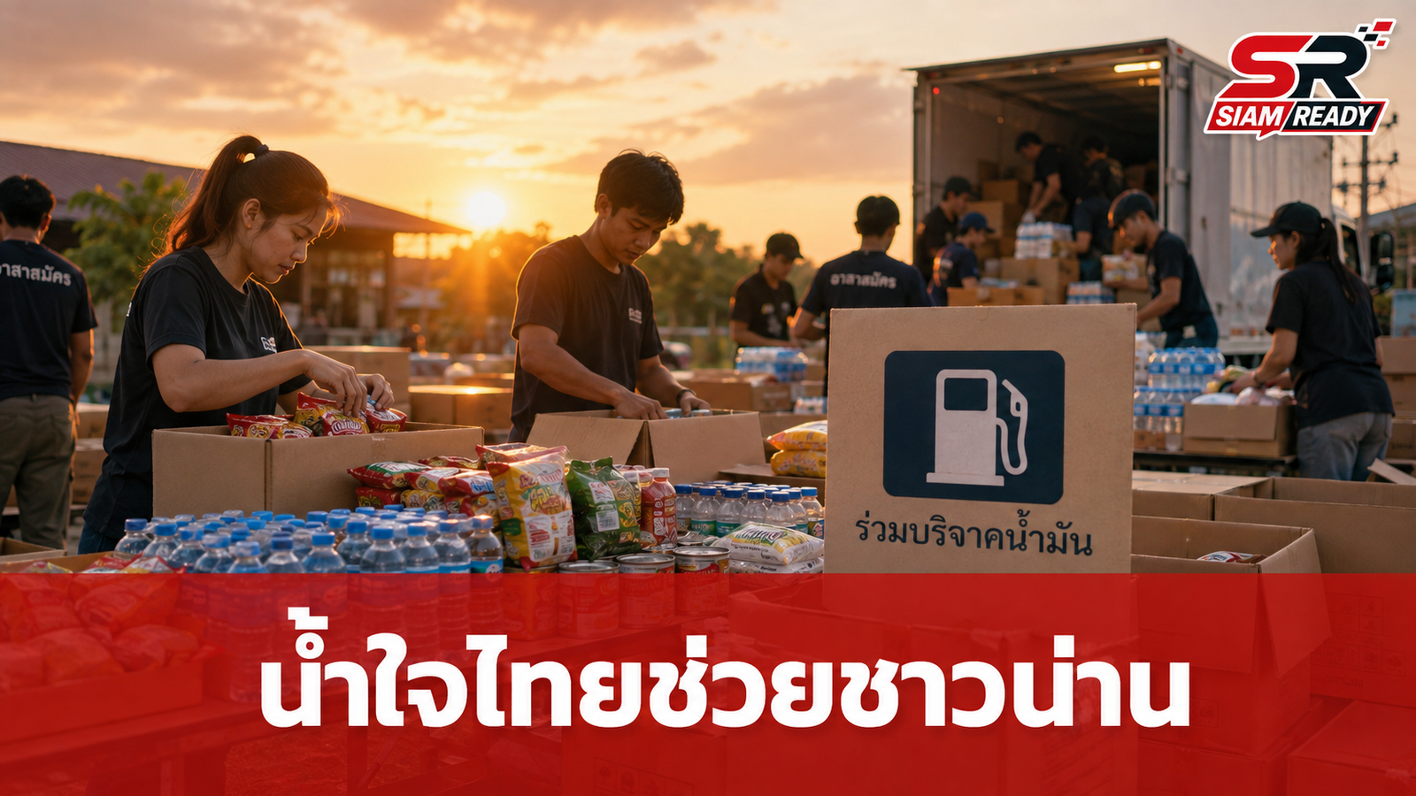ฮันนี่ ณภัค-คริต มาธร ส่งน้ำใจสมทบค่าน้ำมันสนับสนุนทีมอาสาดุสิตช่วยผู้ประสบภัยน่าน
