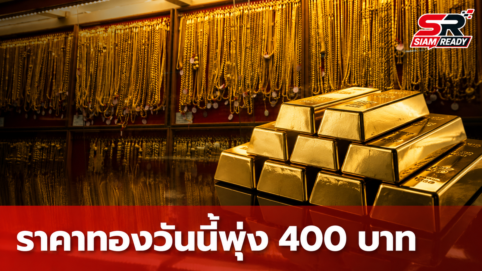ราคาทองวันนี้ 15 ส.ค. 69 ปิดตลาดพุ่ง 400 บาท ทองรูปพรรณแตะ 69,550 บาท