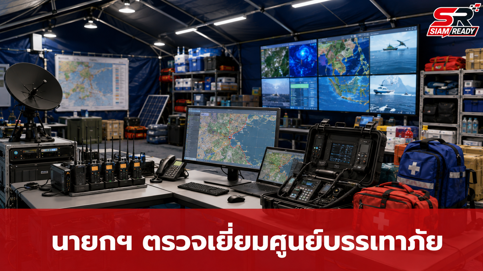 นายกรัฐมนตรีลงพื้นที่ตรวจเยี่ยมศูนย์บัญชาการช่วยเหลือผู้ประสบภัยกองทัพเรือ เน้นย้ำความพร้อมรับมือภัยพิบัติ
