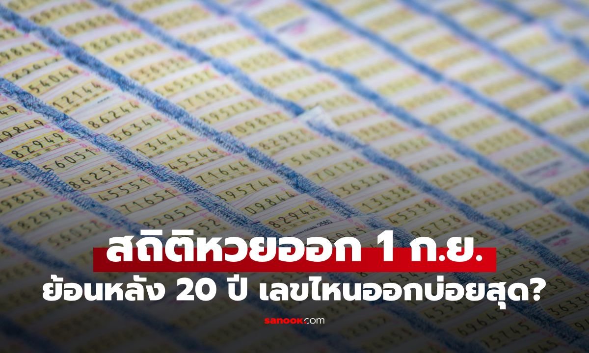 สถิติหวยออก 1 กันยายน ย้อนหลัง 20 ปี เจาะลึกเลขเด่น-เลขซ้ำก่อนลุ้นงวด 2569