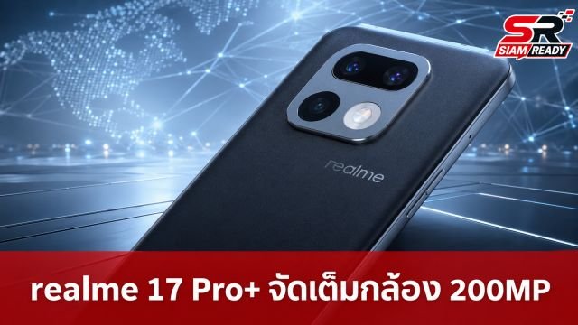 หลุดสเปค realme 17 Pro+ จ่ออัปเกรดแบตเตอรี่ 8,000mAh พร้อมกล้อง 200MP เน้นตลาดโลก
