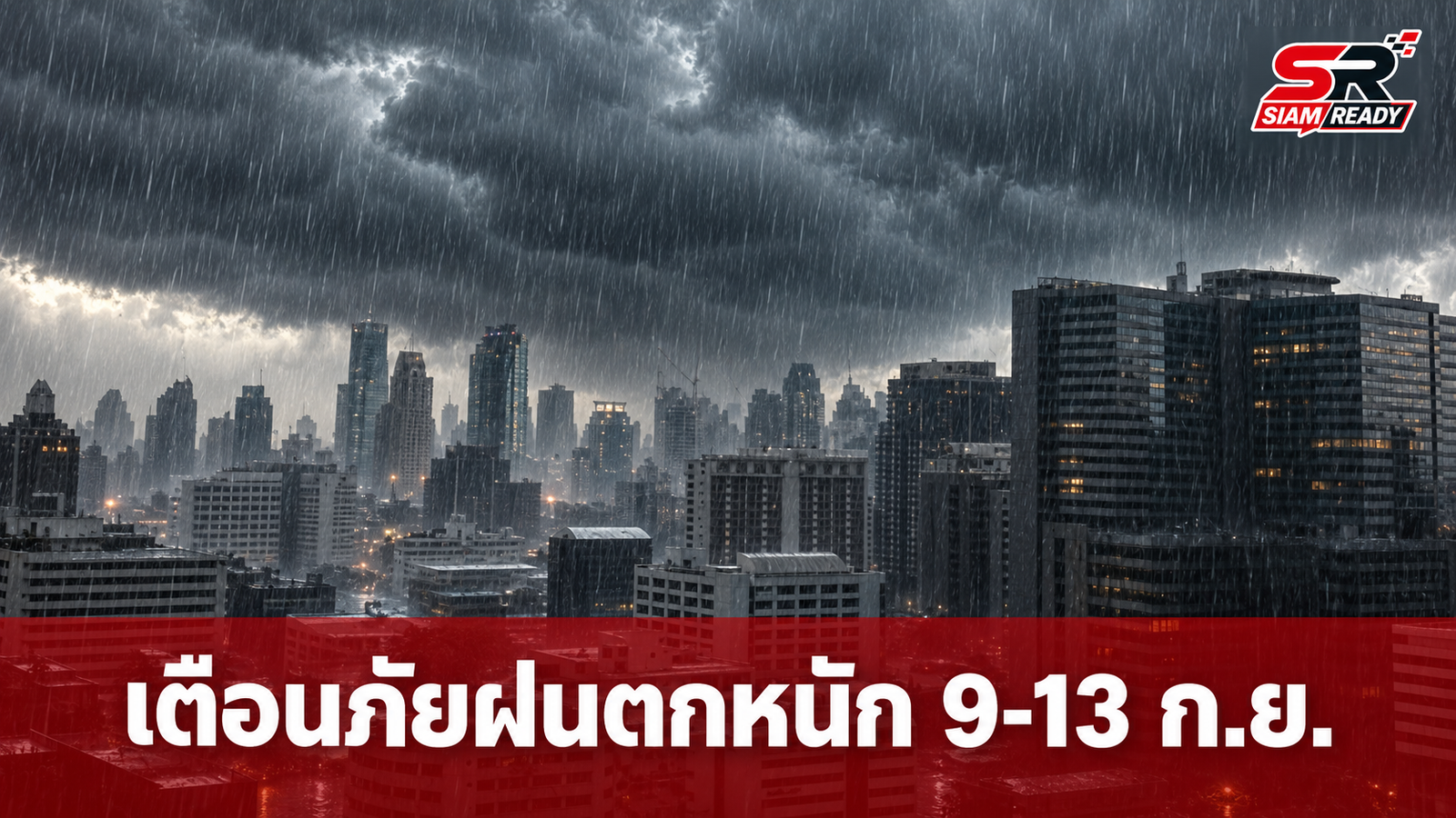 กรมอุตุฯ ออกประกาศฉบับที่ 5 เตือนภัยฝนตกหนักถึงหนักมาก พร้อมเฝ้าระวังพายุหมุนเขตร้อน
