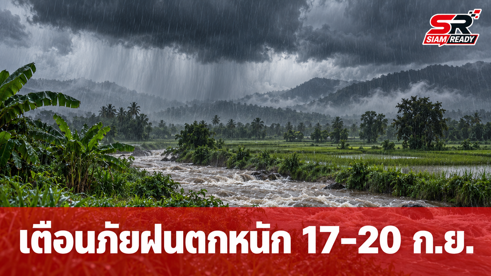 กรมอุตุฯ ออกประกาศฉบับที่ 3 เตือนภัยฝนตกหนักทั่วไทย 17-20 ก.ย. 69