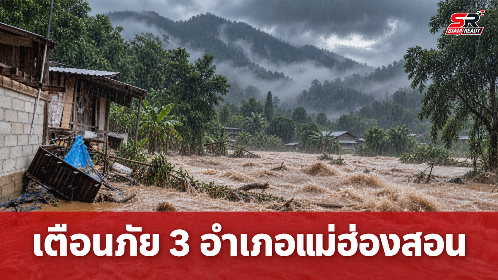 ปภ. ประกาศเตือนภัย 3 อำเภอในแม่ฮ่องสอน รับมือน้ำท่วมฉับพลันและดินโคลนถล่ม