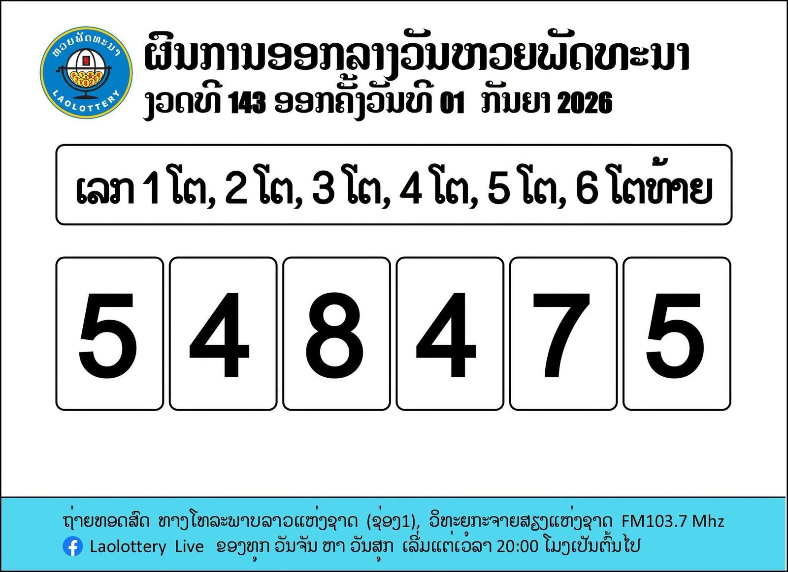 ผลหวยลาววันนี้ 1 กันยายน 2569 ตรวจสอบรางวัลและอัตราการจ่ายเงินรางวัลล่าสุด