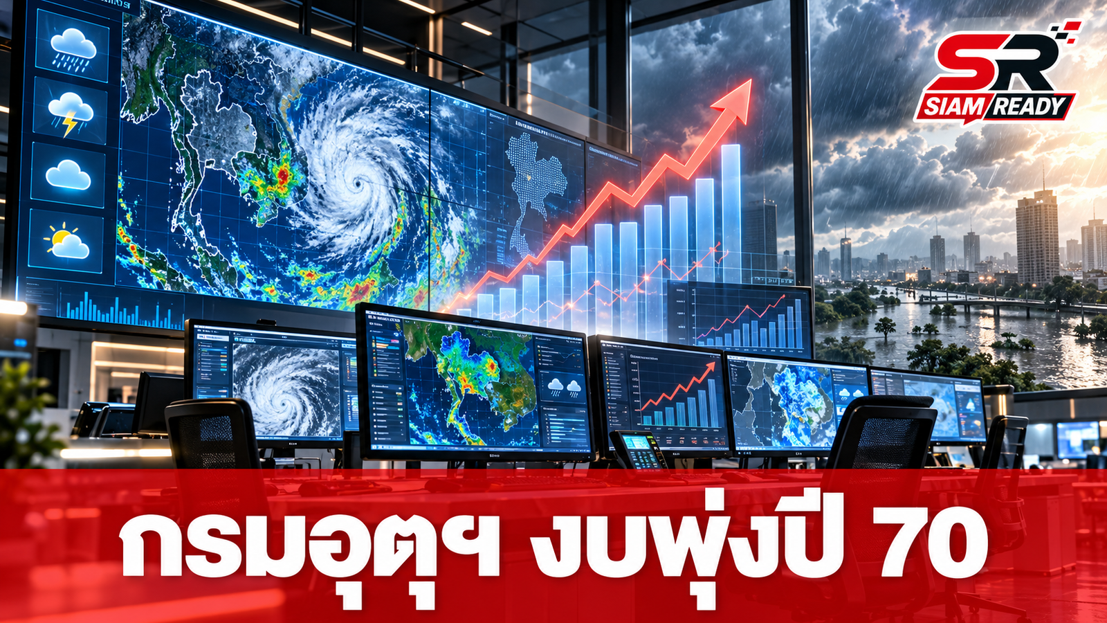 กรมอุตุฯ รับงบพุ่งต่อเนื่อง 2 ปีซ้อน ติดท็อป 10 หน่วยงานรัฐงบเพิ่มสูงสุดปี 70