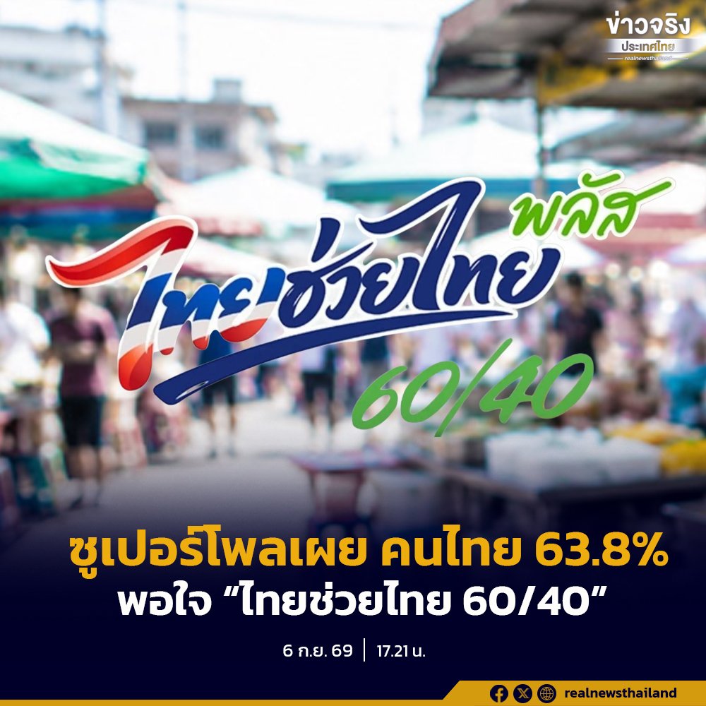 ซูเปอร์โพลเผยเสียงสะท้อนประชาชน หนุนเดินหน้าโครงการ 'ไทยช่วยไทยพลัส' ต่อ