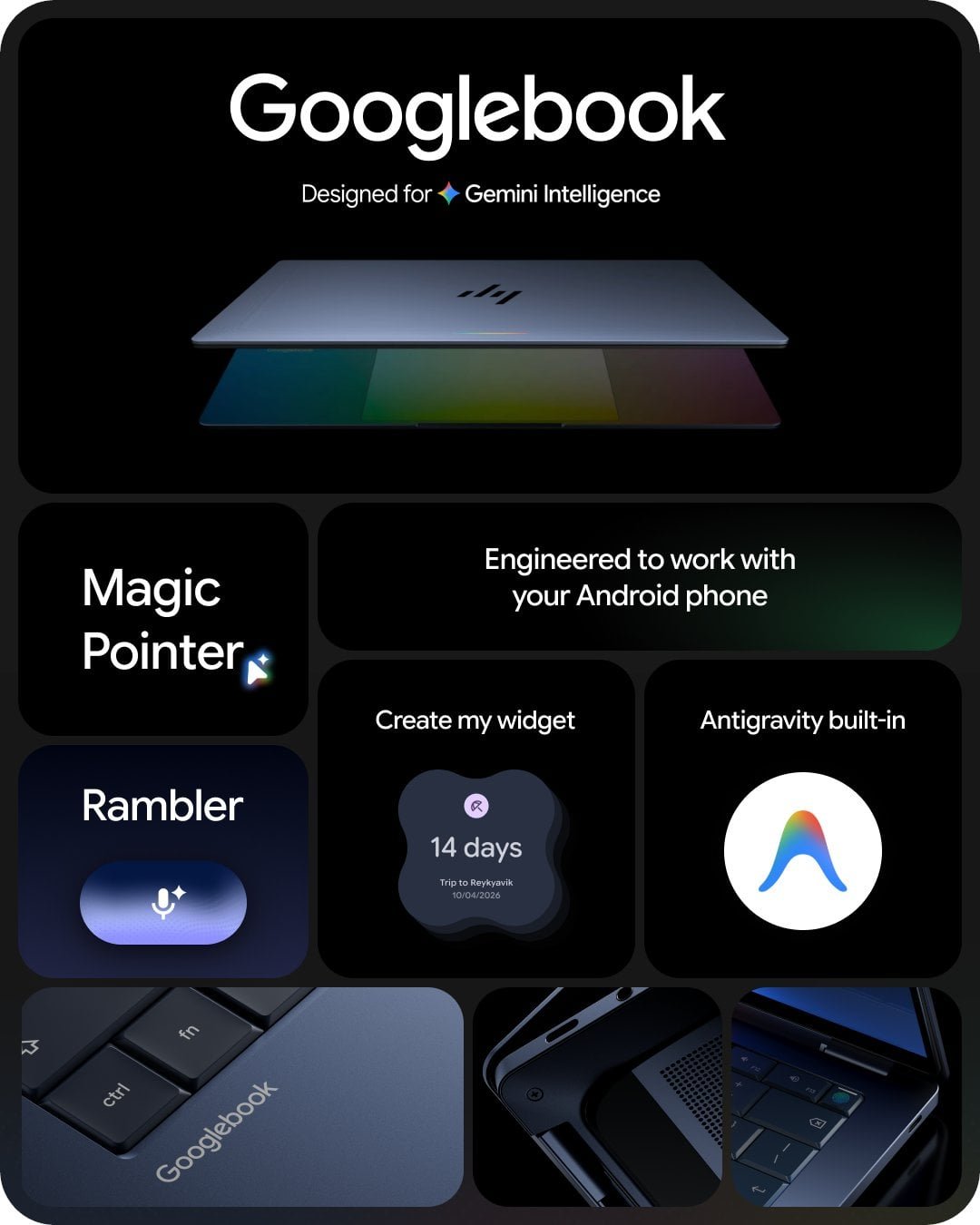 Google เปิดตัว Googlebook โน้ตบุ๊กระดับพรีเมียม เชื่อมต่อ Android เต็มรูปแบบ เริ่มต้น 899 ดอลลาร์