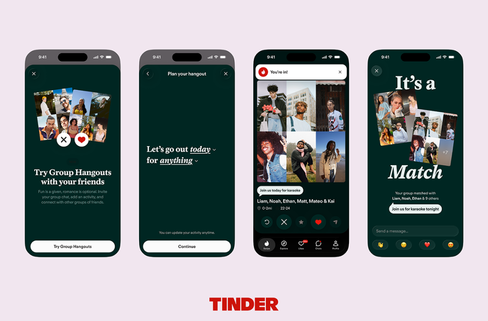 Tinder เปิดตัวฟีเจอร์ Group Hangouts ชวนเพื่อนออกไปทำกิจกรรมนอกบ้าน