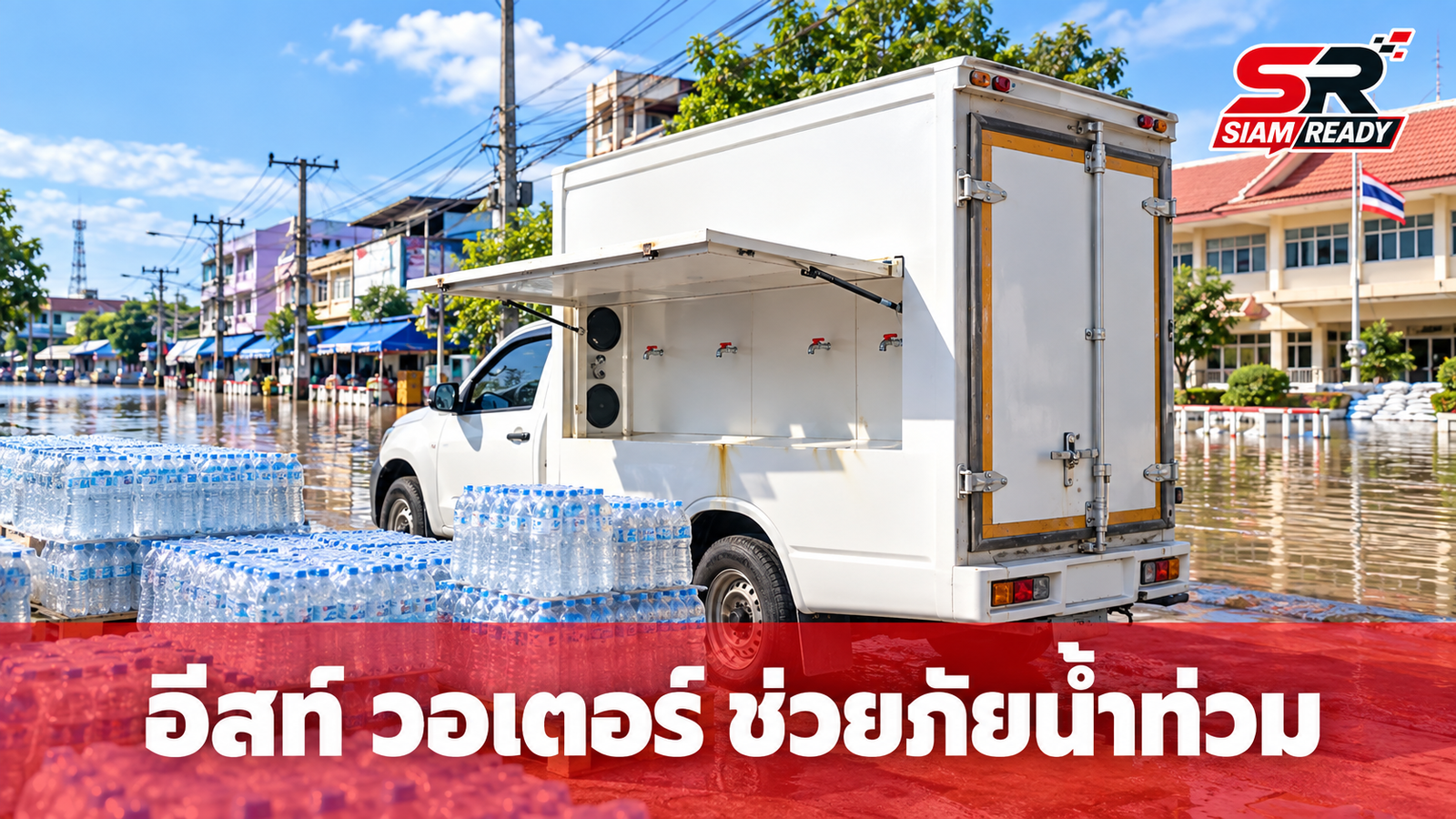 อีสท์ วอเตอร์ ผนึกกำลังเทศบาลนครระยอง ส่งมอบน้ำดื่มบรรเทาทุกข์ผู้ประสบอุทกภัย