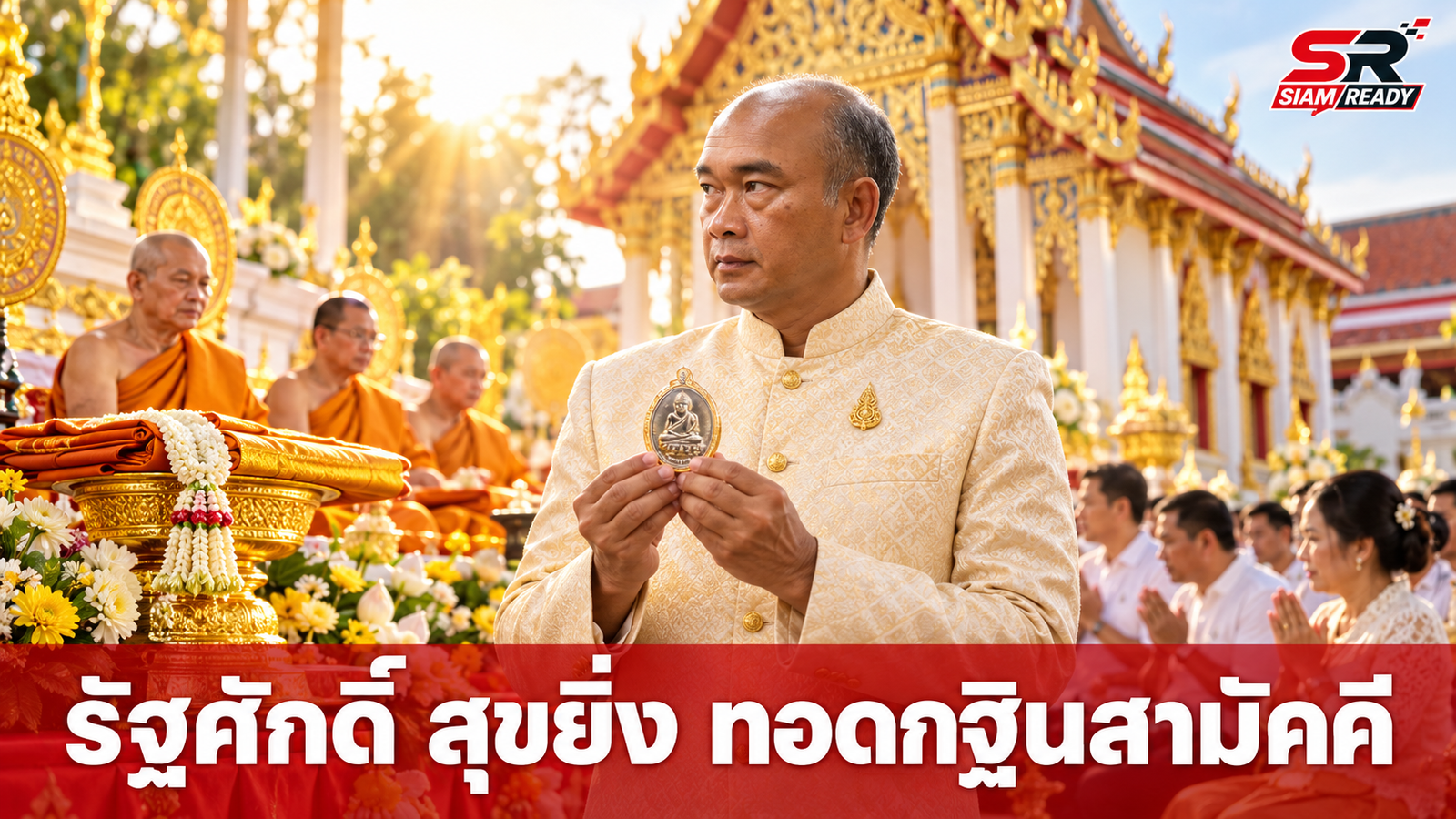 รัฐศักดิ์ สุขยิ่ง นำคณะศรัทธาจัดงานทอดกฐินสามัคคี วัดปลูกศรัทธา แจกเหรียญหลวงปู่ทวดรุ่นปลดหนี้