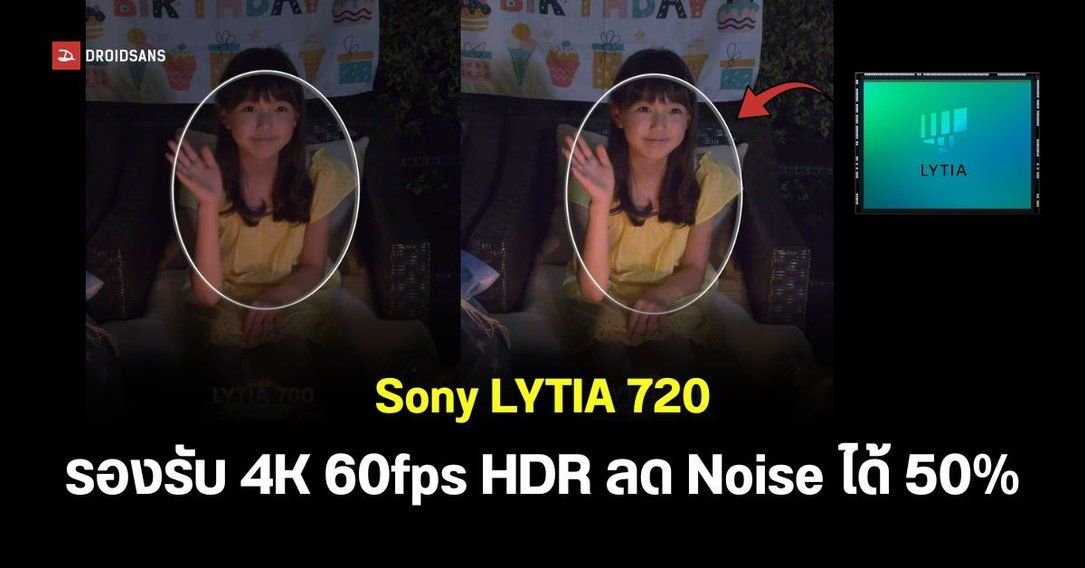 Sony เปิดตัวเซนเซอร์ LYTIA 720 ความละเอียด 50MP ชูจุดเด่นลด Noise 50% พร้อมถ่ายวิดีโอ 4K HDR